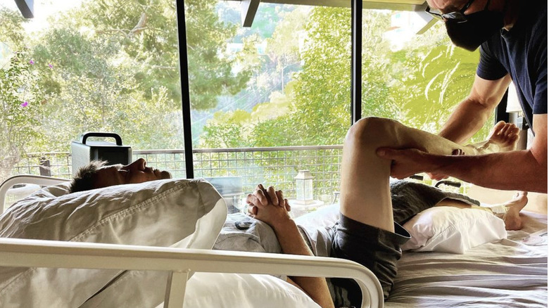 Jeremy Renner hospital bed