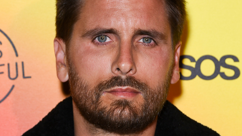 Scott Disick with a beard on the red carpet