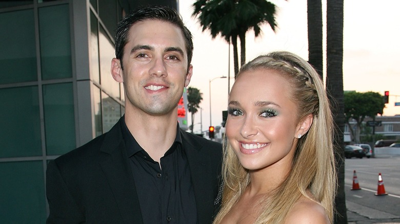 Milo Ventimiglia smiling with Hayden Panettiere