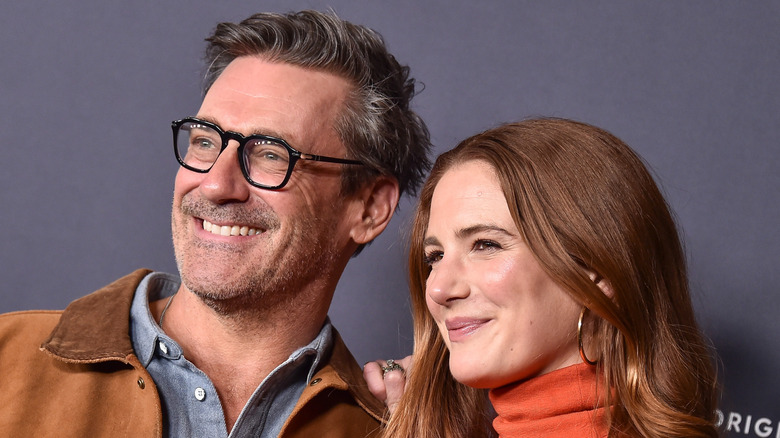 Jon Hamm and Anna Osceola at HBO's 'Curb Your Enthusiasm' Premiere