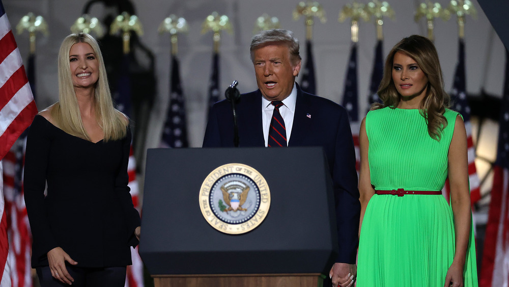 Melania and Ivanka Trump with president Donald Trump