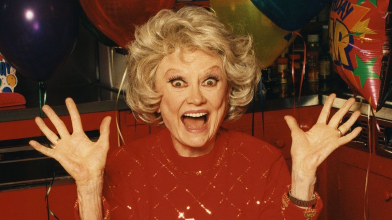 Phyllis Diller looking surprised