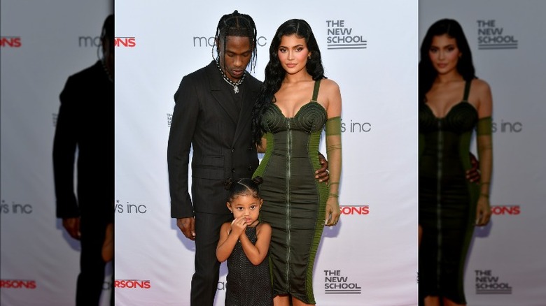 Travis Scott, Kylie Jenner and daughter Stormi 