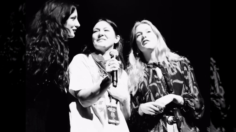 Audrey Maggie and Gracie McGraw on stage