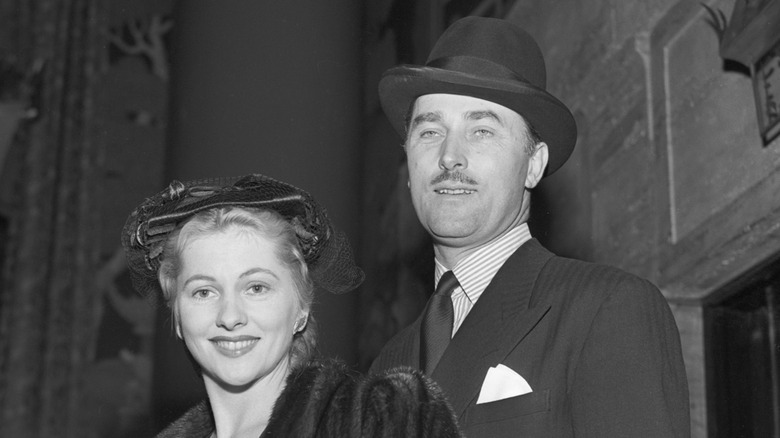 Joan Fontaine and Brian Aherne at Academy Awards