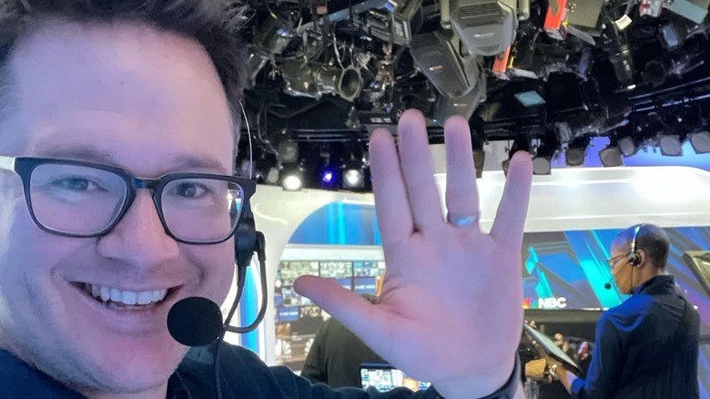 Brian Fichera waving to camera at NBC