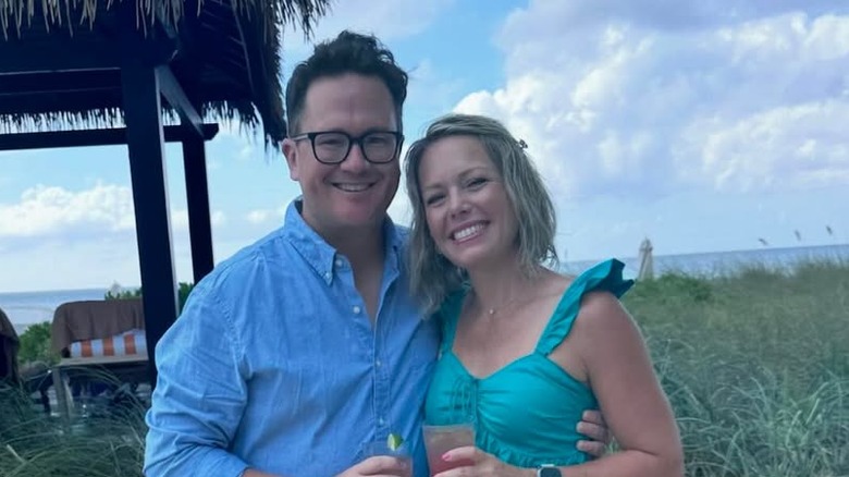 Dylan Dreyer and Brian Fichera posing for cameras on vacation