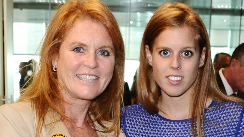 Princess Beatrice and Sarah Ferguson looking at camera