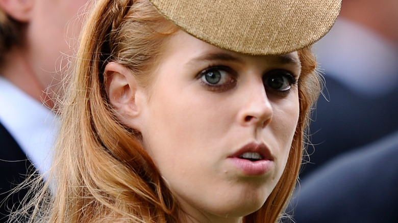 Princess Beatrice brown hat