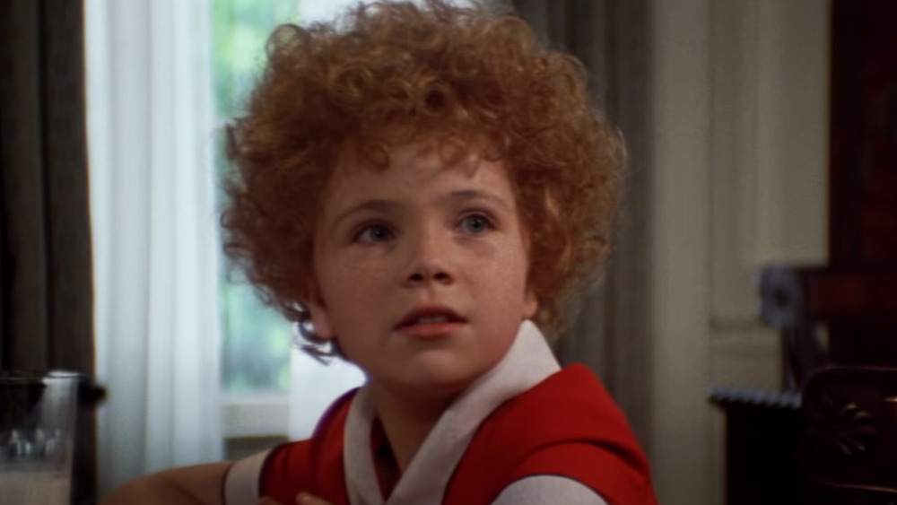 Aileen Quinn posing as Annie