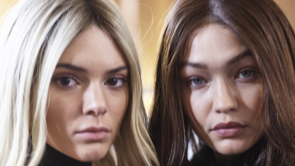 Kendall Jenner and Gigi Hadid looking serious