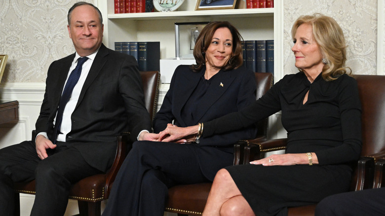 Kamala Harris and Jill Biden sitting together.