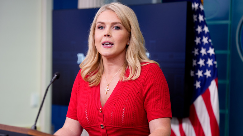 Karoline Leavitt in a White House press briefing.
