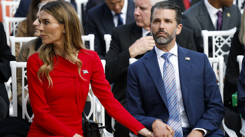 Bettina Anderson and Donald Trump Jr. pictured sitting together.