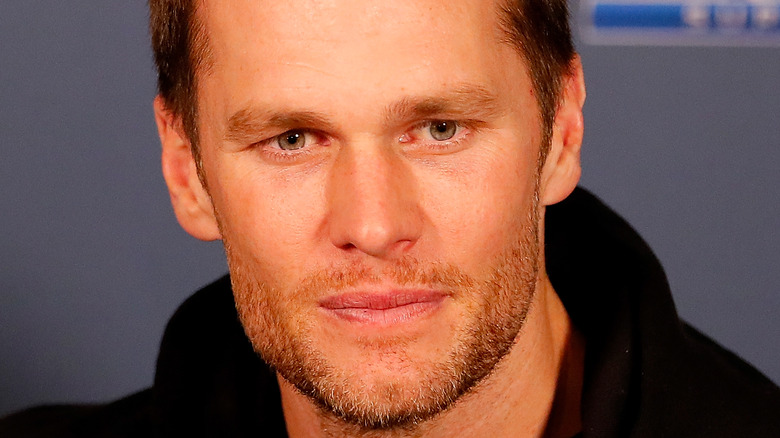 Tom Brady is seen at a press conference
