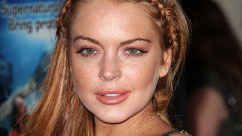 Mean Girls star Lindsay Lohan gazes intently at the camera