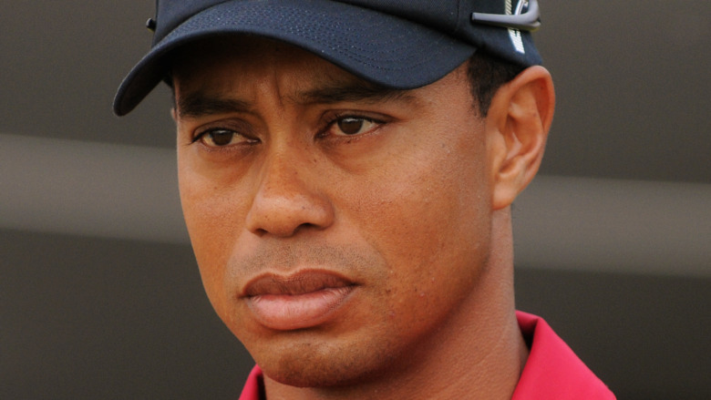 Tiger Woods frowning