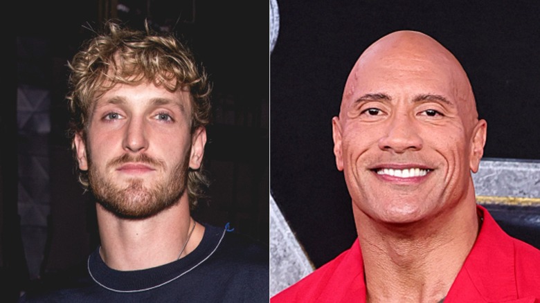 Logan Paul and Dwayne Johnson smiling