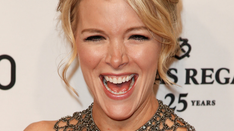 Megyn Kelly laughing blonde hair updo