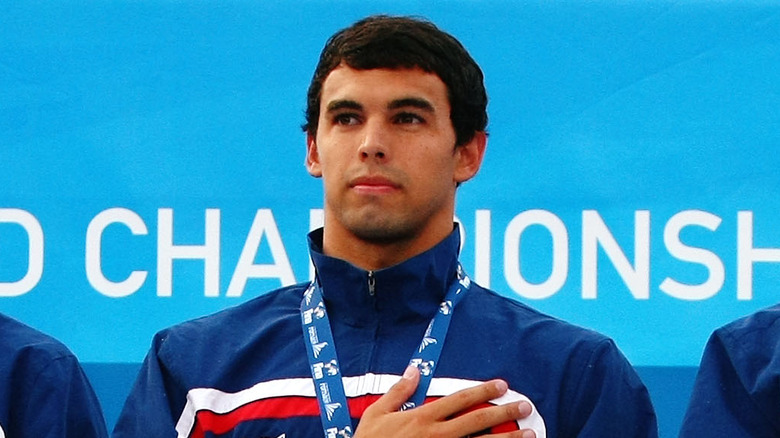 Ricky Berens with his hand over his heart