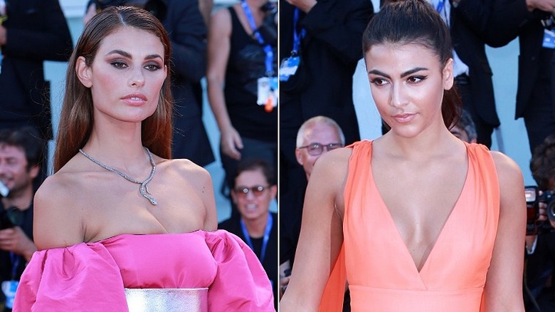 Left: Dayane Mello, Right: Giulia Salemi, 2016 Venice Film Festival red carpet wardrobe malfunction