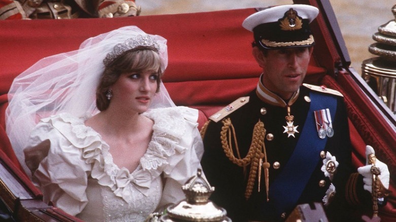 Diana and Prince Charles in carriage