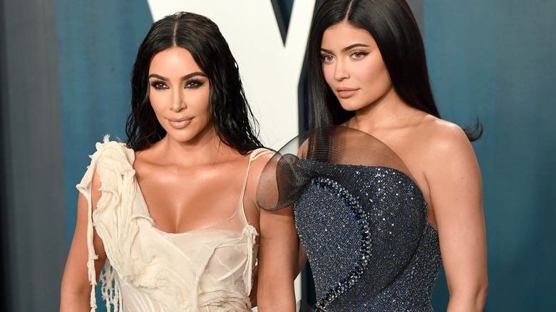 Kim Kardashian and Kylie Jenner at an Oscars party