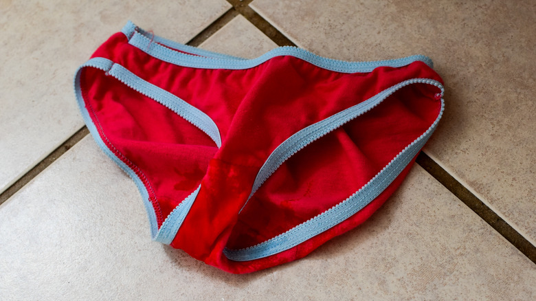 women's underwear on the floor