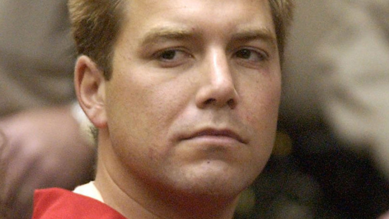 Scott Peterson scowling in court