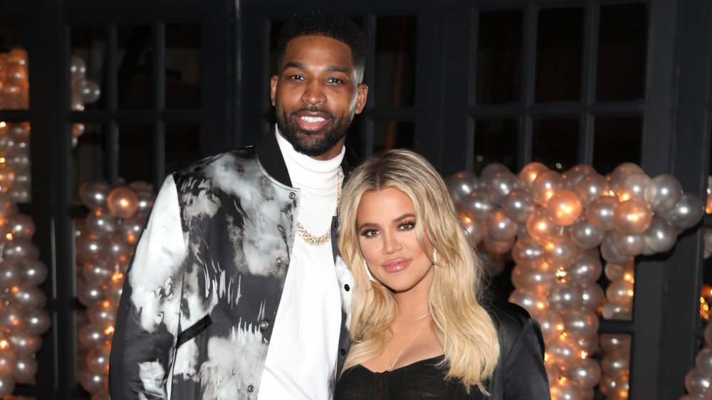 Khloe Kardashian and Tristan Thompson at his birthday party