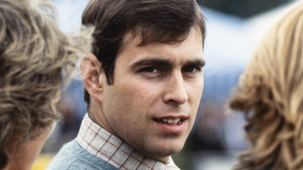 Young Prince Andrew looking serious