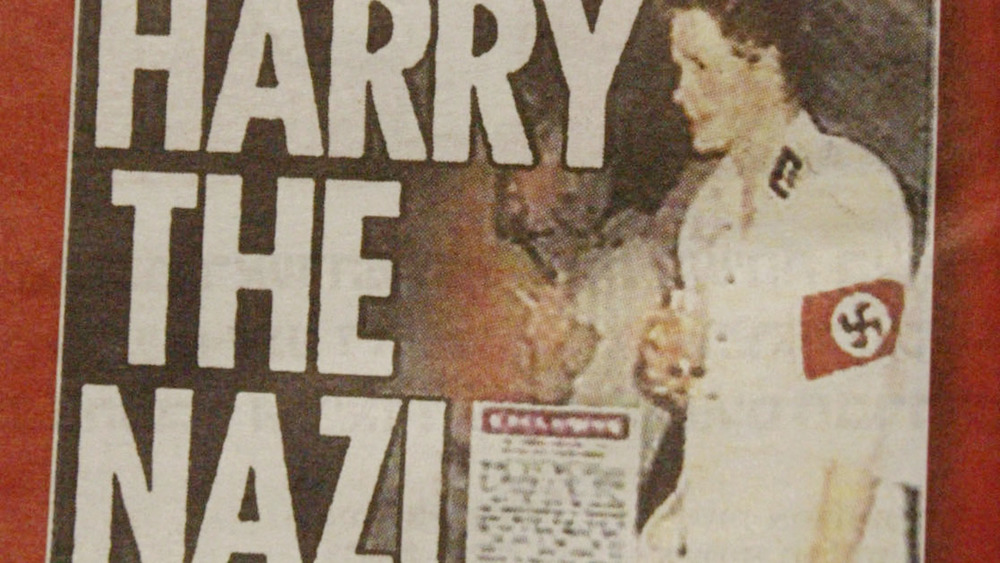 Prince Harry wearing a Nazi costume