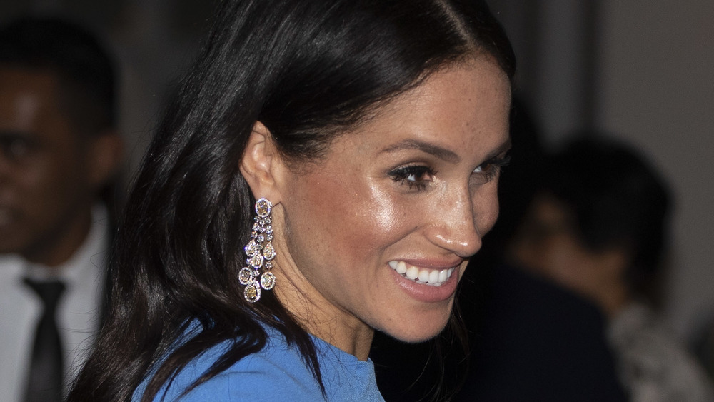 Meghan Markle wearing earrings