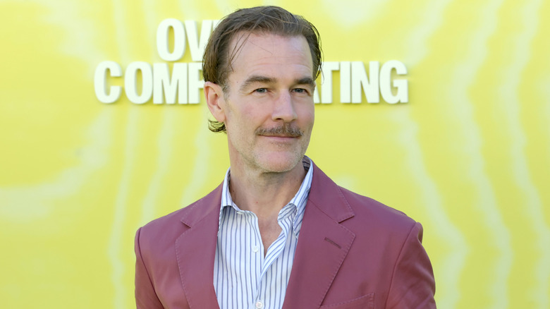 James Van Der Beek with a mustache