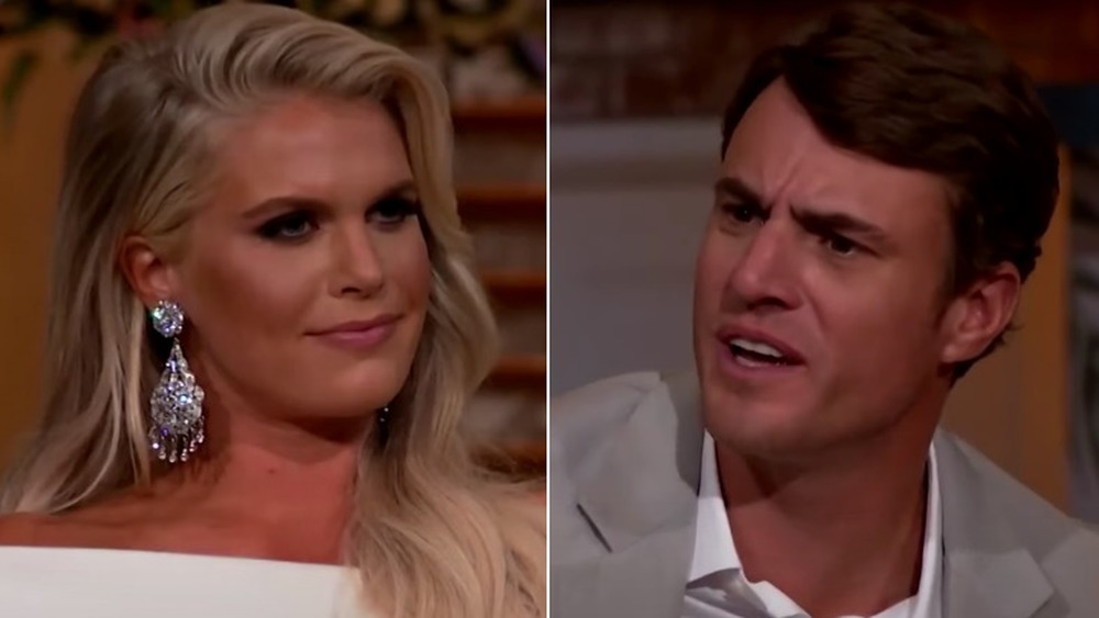 Madison LeCroy smirking (left), Shep Rose angry (right)