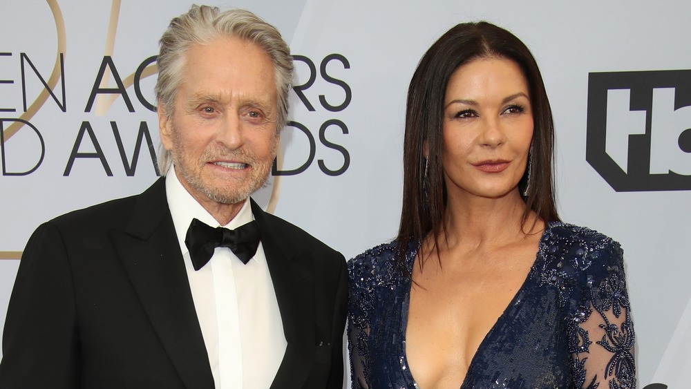 Michael Douglas and Catherine Zeta-Jones posing together