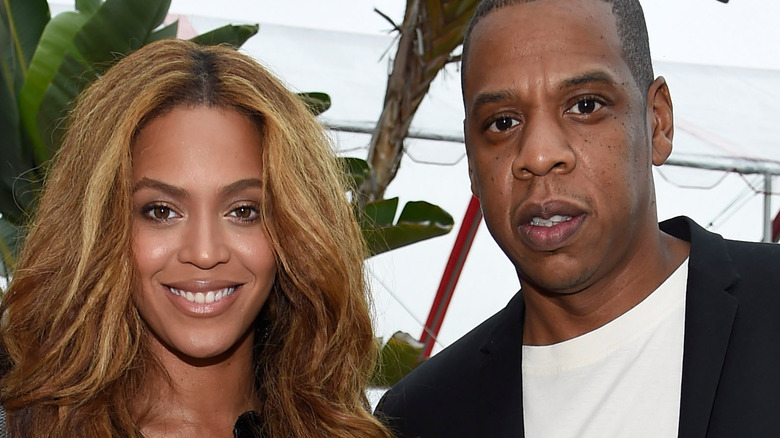 Jay-Z and Beyonce smiling