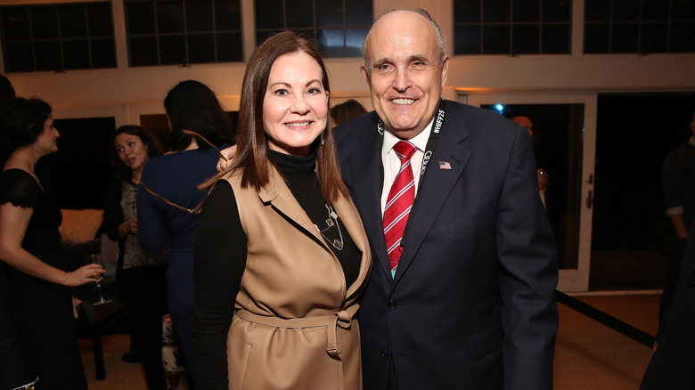 Rudy Giuliani and ex-wife Judith posing together and smiling