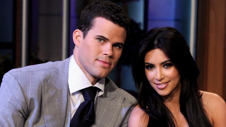 Kris Humphries and Kim Kardashian posing