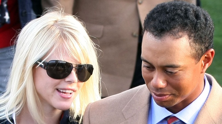 Elin Nordegren and Tiger Woods at an event