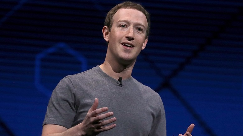 Mark Zuckerberg in a gray Brunello Cucinelli shirt