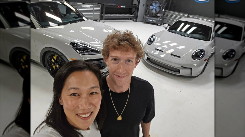 Mark Zuckerberg and Priscilla Chan flaunt their Porsche cars