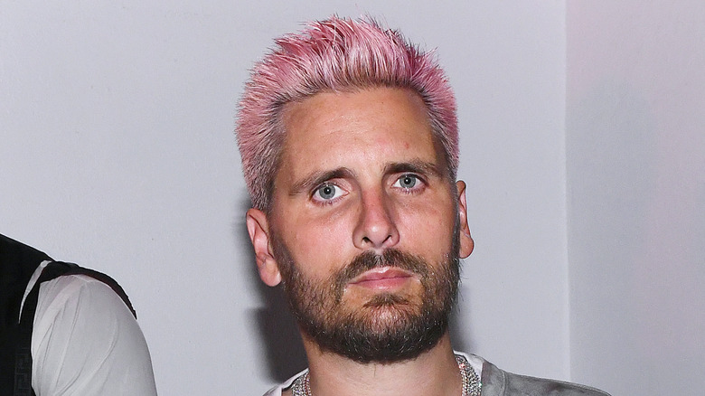 Scott Disick with pink hair