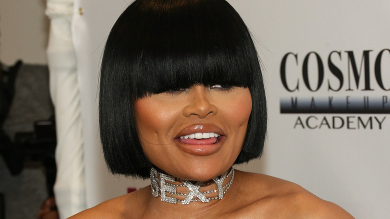 Recording artist Blac Chyna on the red carpet with a bob hairstyle