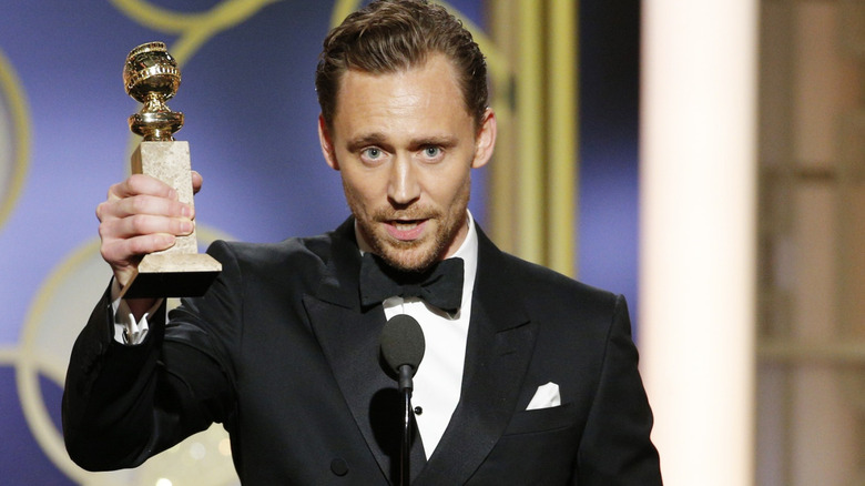Tom Hiddleston giving speech