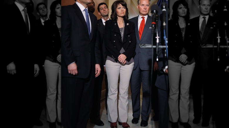 Kristi Noem mushroom colored pants