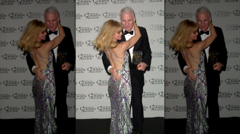 Goldie Hawn posing with Steve Martin