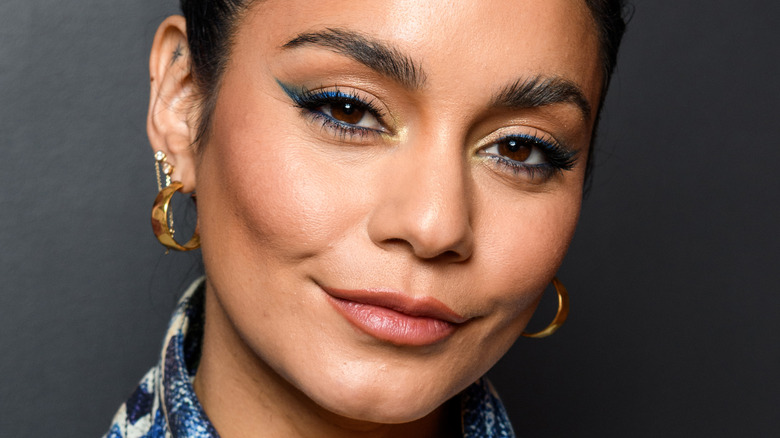 Vanessa Hudgens pouting blue eyeshadow