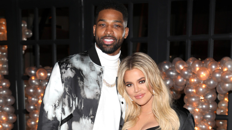 Khloe Kardashian and Tristan Thompson posing together
