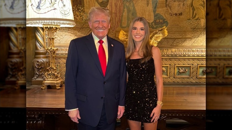 Kai Trump poses with Donald Trump on Election Night in 2024